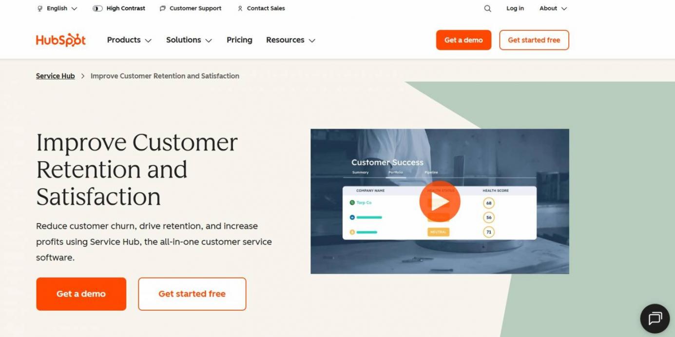 HubSpot home page