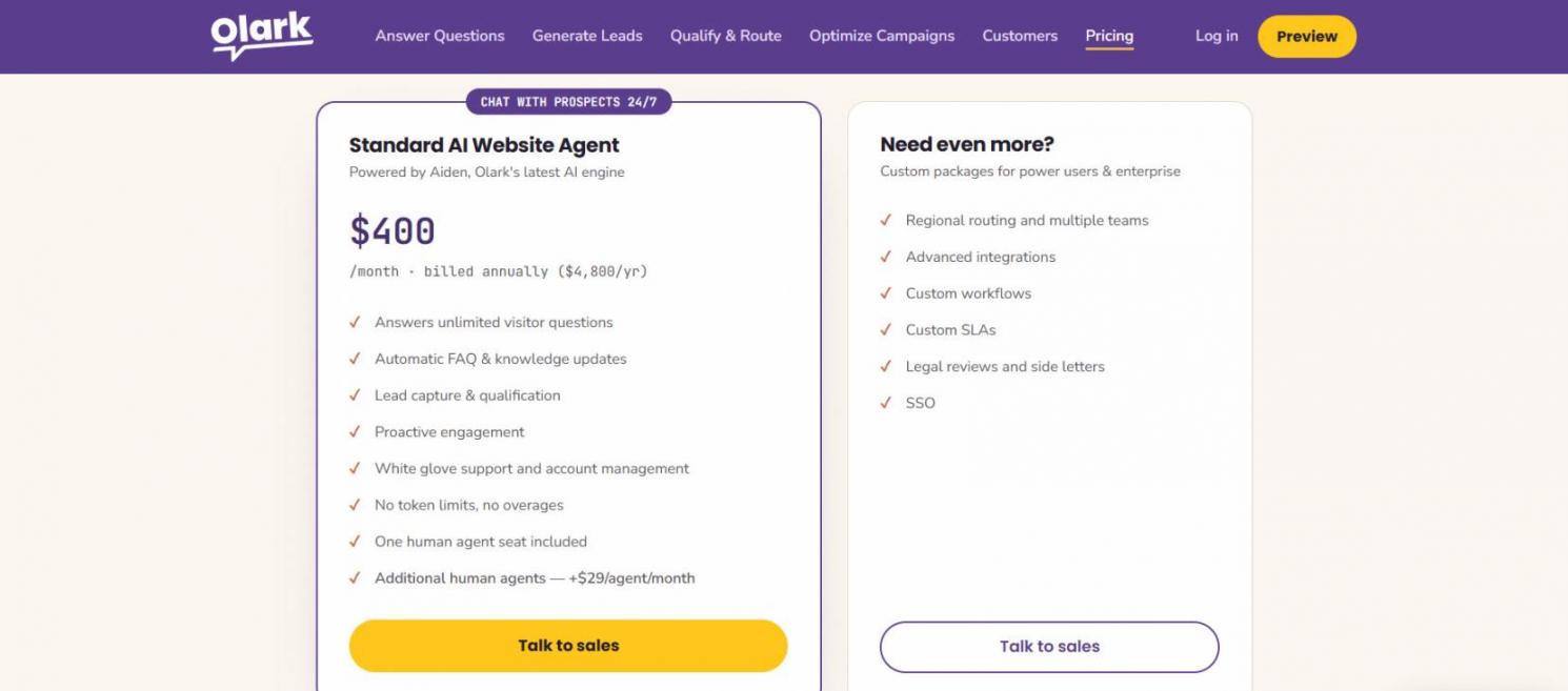 Olark pricing