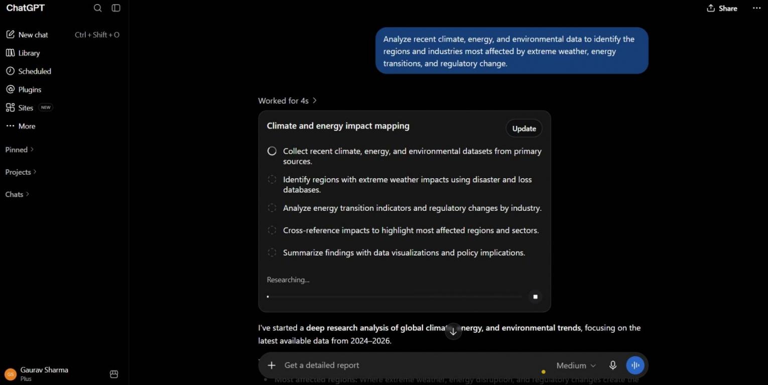 ChatGPT deep research