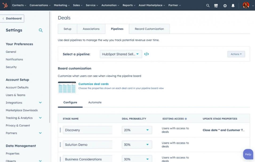 HubSpot custom pipeline