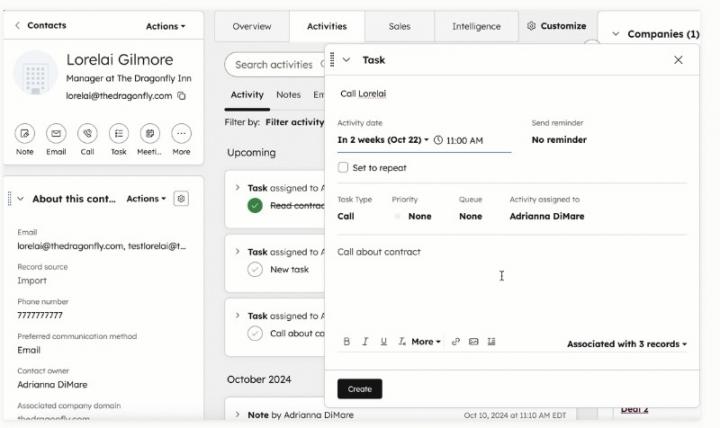 HubSpot task workflow